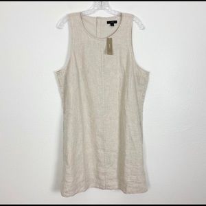 NWT J. Crew Button Back Linen Shift Dress AY634 Size Large